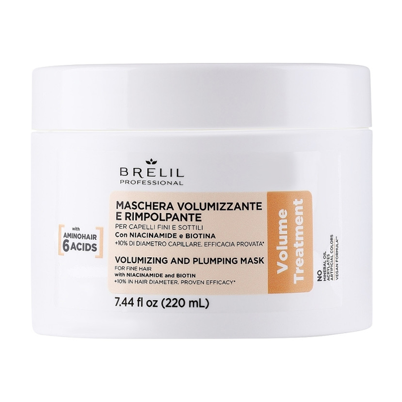 Маска Brelil Volume Treatment Volumizing And Plumping Mask для тонкого волосся, 220 мл